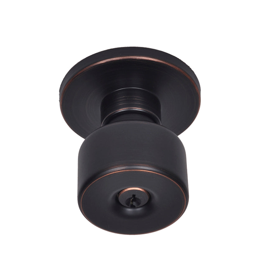 Better Home Products Mission Bell Keyed Knob in Dark Bronze