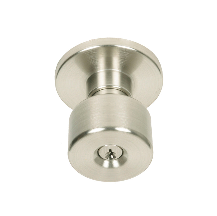 Better Home Products Mission Bell Keyed Knob in Satin Nickel