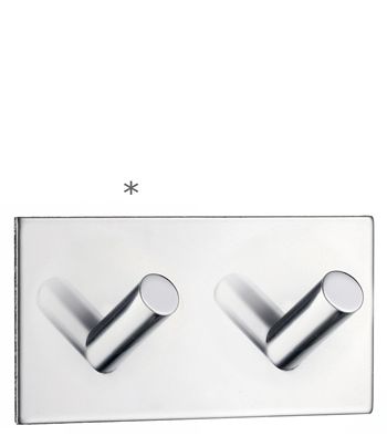 Beslagsboden Design Rectangular Double Hook In Polished Stainless Steel
