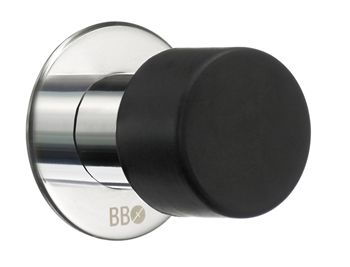 Beslagsboden Door Stop In Black/Polished Stainless Steel