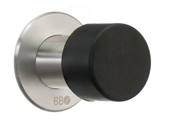 Beslagsboden Door Stop In Black/Brushed Stainless Steel