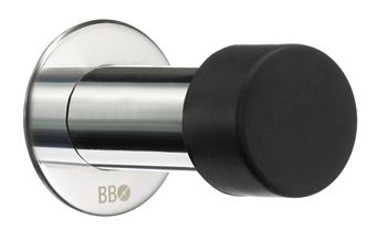 Beslagsboden 3 Inch Door Stop In Black/Polished Stainless Steel