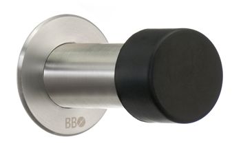 Beslagsboden 3 Inch Door Stop In Black/Brushed Stainless Steel