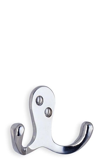 Beslagsboden Classic 1-3/4 Inch Double Coat Hook In Polished Chrome