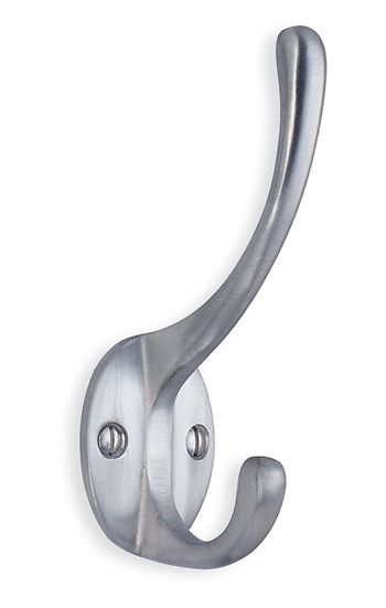 Beslagsboden Classic 4-3/8 Inch Double Stacked Hook In Brushed Chrome