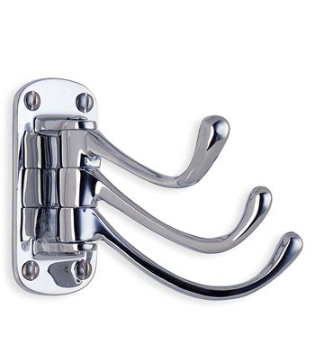 Beslagsboden Classic Triple Swing Arm Hook In Polished Chrome
