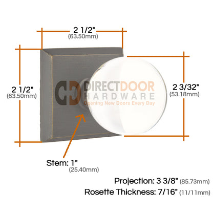 Emtek Sandcast Bristol Door Knob with Style 6 Rosette