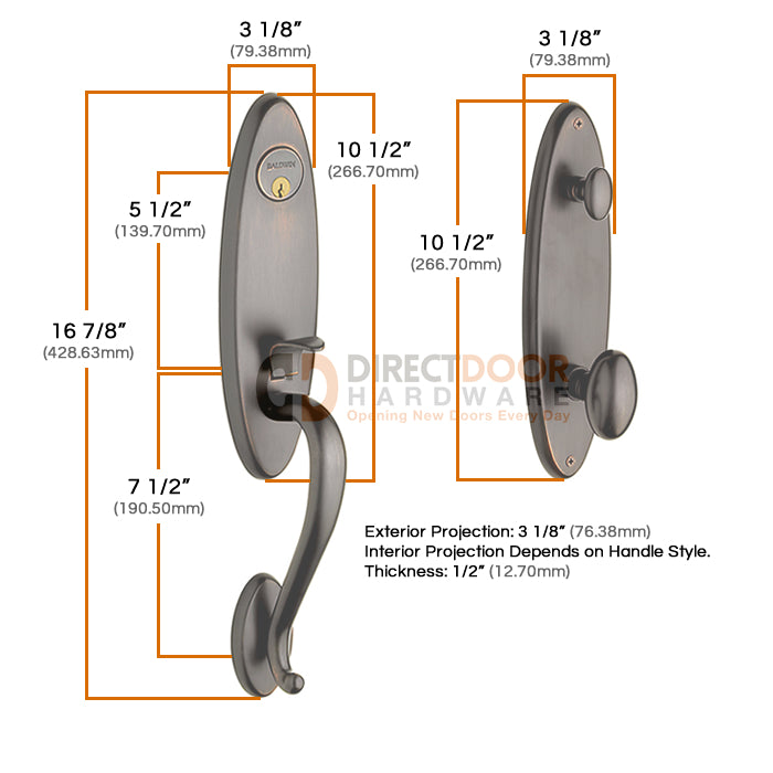 Baldwin Blakely Emergency Egress Handleset 85360