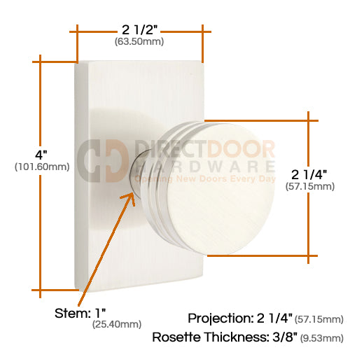 Emtek Bern Knob Specs Modern Rectangular Rosette