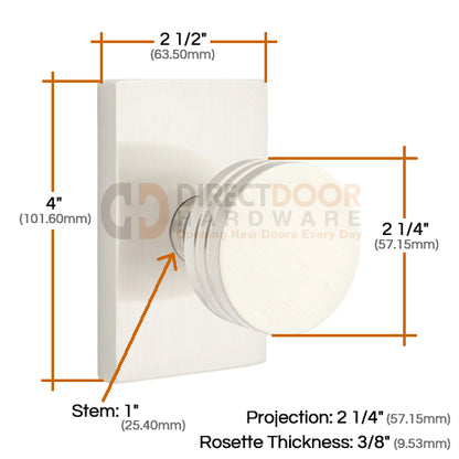 Emtek Bern Knob Specs Modern Rectangular Rosette