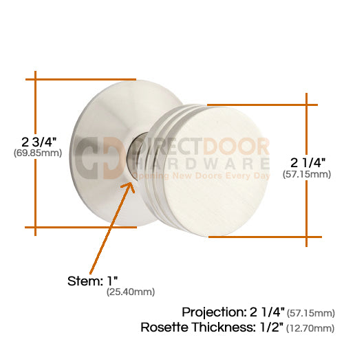 Emtek Bern Knob Specs Modern Rosette Measurements