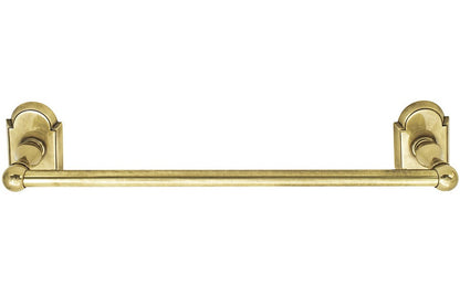 Emtek 18" Towel Bar - Style 8 Rosette - Polished Brass
