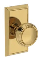 Baldwin Reserve Bremerton Knob with Chamfered 5" Rosette in Polished Brass