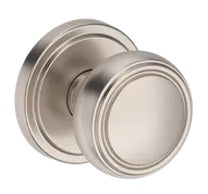 Baldwin Reserve Bremerton Knob with Stepped Round Rosette In Polished Brass