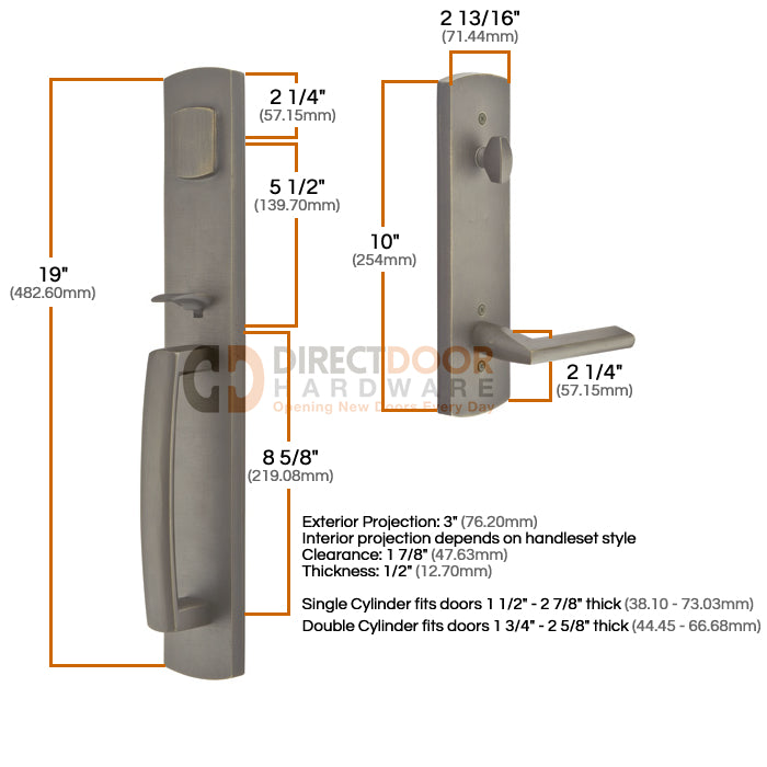 Emtek Sandcast Brighton Entrance Handleset