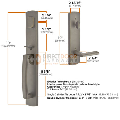 Emtek Sandcast Brighton Entrance Handleset