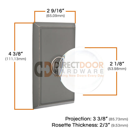 Emtek Bristol Door Knob with Rectangular Rosette