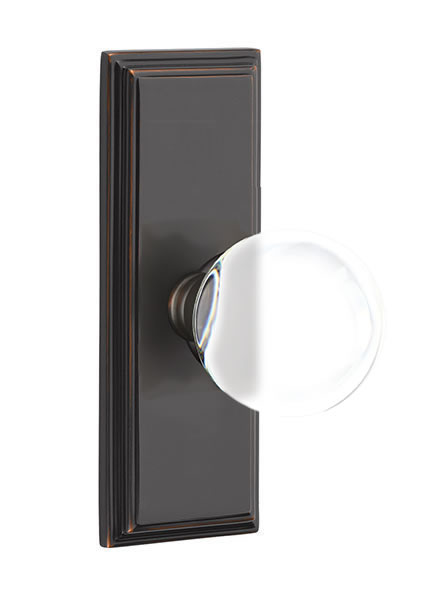 Emtek Bristol Crystal Knob with 7 Inch Wilshire Sideplate