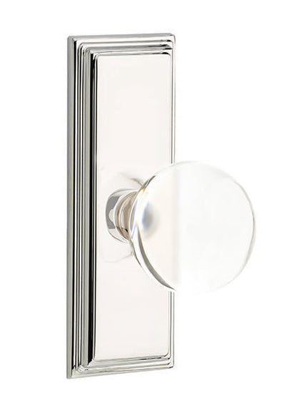 Emtek Bristol Crystal Knob with 7 Inch Wilshire Sideplate