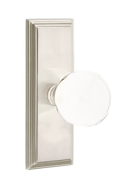 Emtek Bristol Crystal Knob with 7 Inch Wilshire Sideplate