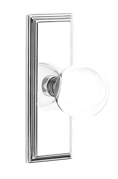 Emtek Bristol Crystal Knob with 7 Inch Wilshire Sideplate