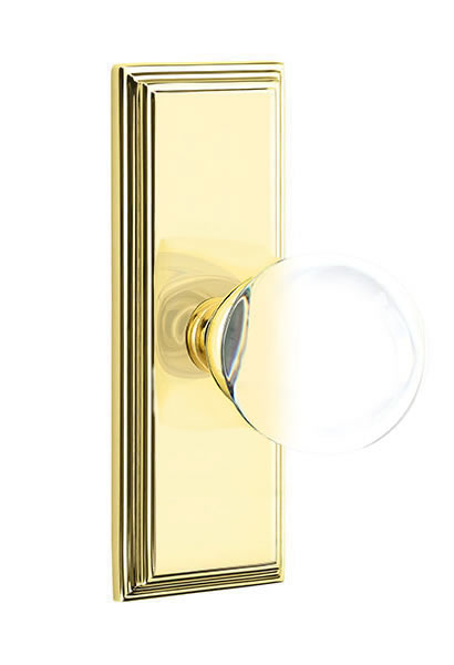 Emtek Bristol Crystal Knob with 7 Inch Wilshire Sideplate