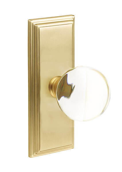 Emtek Bristol Crystal Knob with Wilshire Sideplate