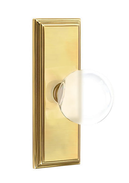 Emtek Bristol Crystal Knob with 7 Inch Wilshire Sideplate