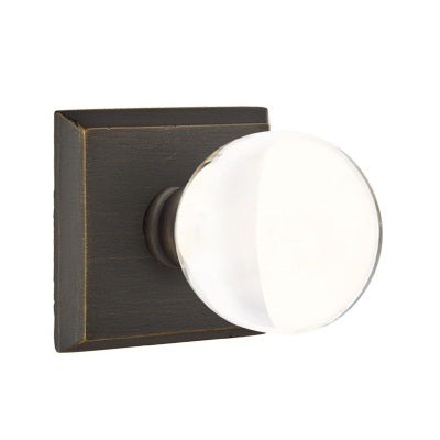 Emtek Bronze Bristol Sandcast knob - Style 6 Rosette - Medium Bronze