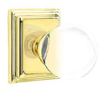 Emtek Bristol Knob with Wilshire Rosette - Polished Brass