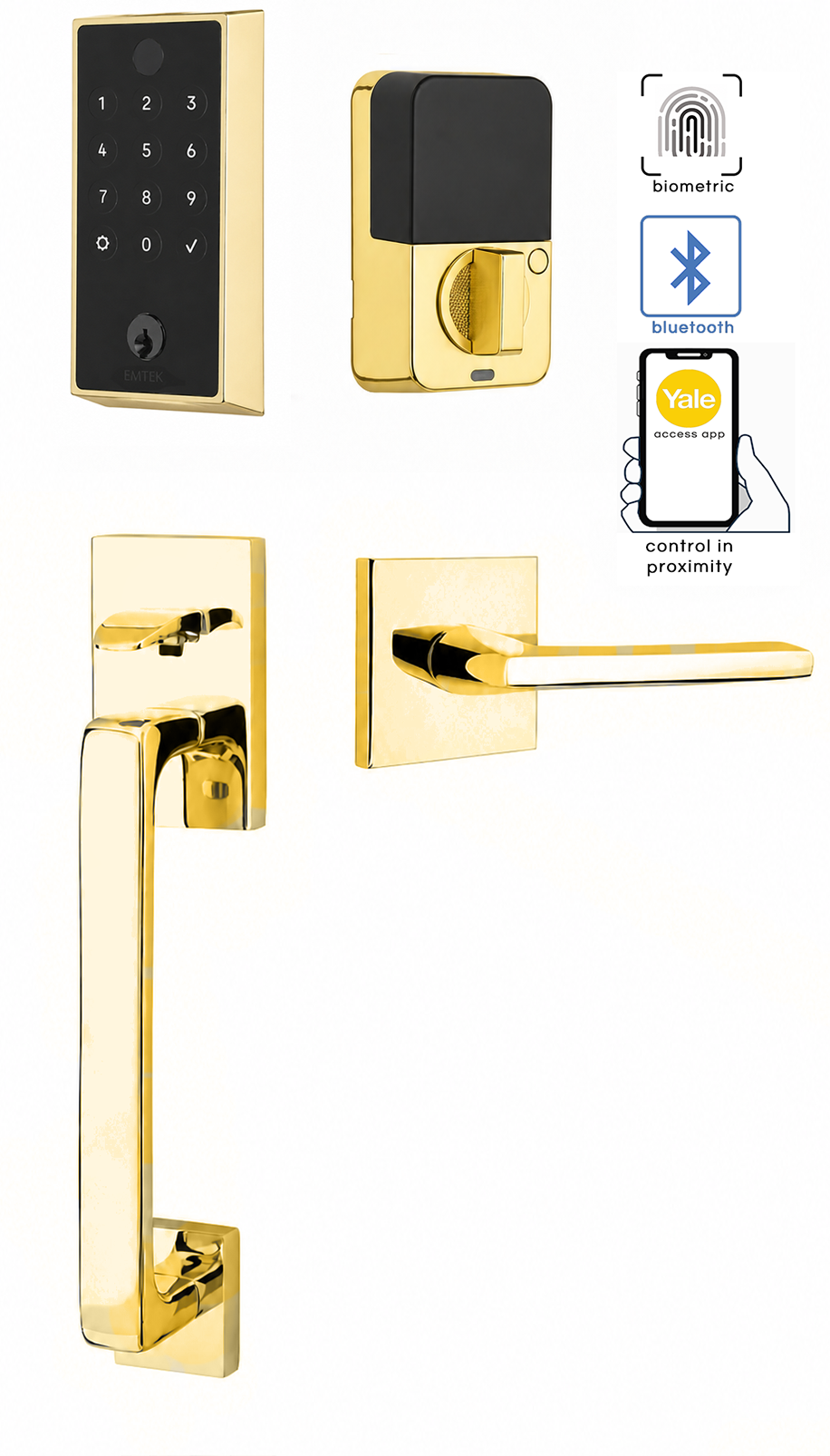 Emtek Empowered 2 Touch Screen Entry Set with Baden Grip