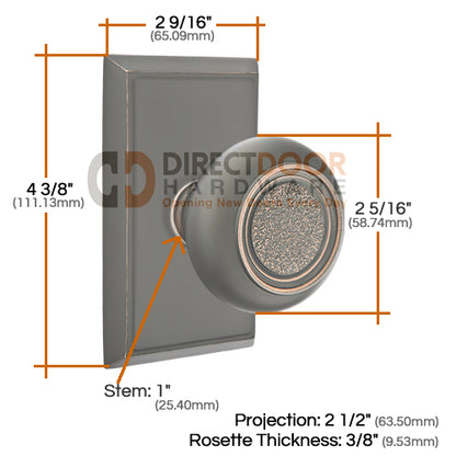 Emtek Belmont Knob Specs Rectangular Rosette