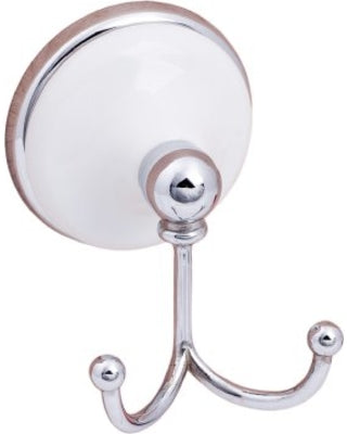SureLoc Brighton Series Robe Hook in Polished Chrome with White Porcelain Rosette