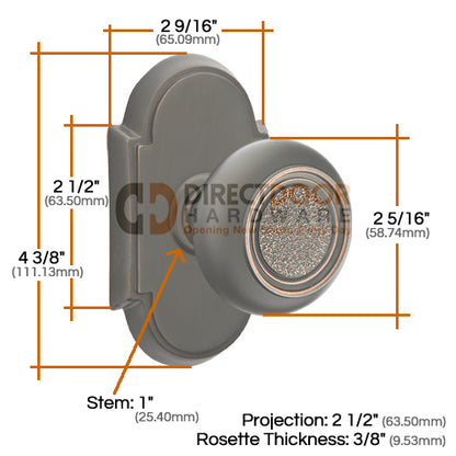 Emtek Belmont Knob Specs #8 Rosette