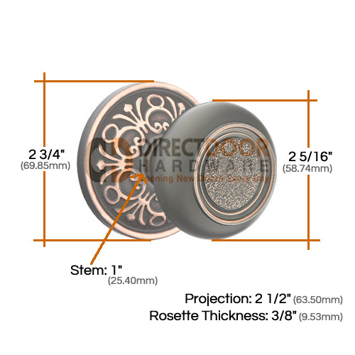 Emtek Belmont Knob Specs Lancaster Rosette