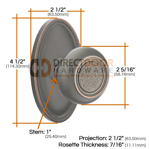 Emtek Belmont Knob Specs Oval Rosette
