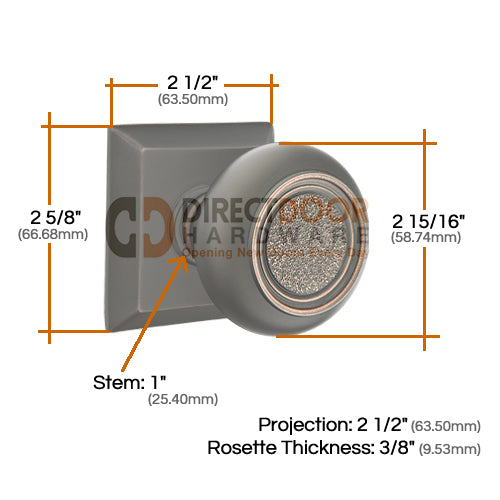 Emtek Belmont Knob Specs Quincy Rosette