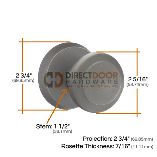 Emtek Butte Sandcast Door Knob with Style 2 Rosette