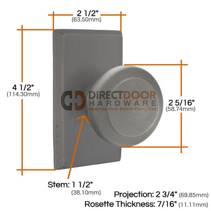 Emtek Butte Sandcast Door Knob with Style 3 Rosette