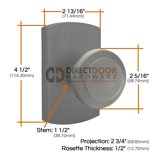 Emtek Butte Sandcast Door Knob with Style 4 Rosette