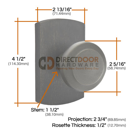 Emtek Butte Sandcast Door Knob with Style 4 Rosette