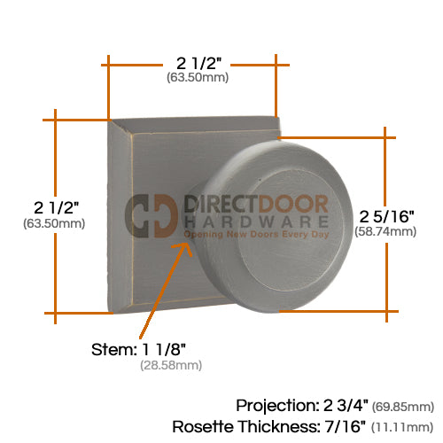 Emtek Butte Sandcast Door Knob with Style 6 Rosette