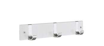 Beslagsboden Profile Collection Triple Hook Coat Rack In Satin Aluminium/White