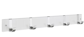 Beslagsboden Profile Collection Five Hook Rack In Satin Aluminium/White