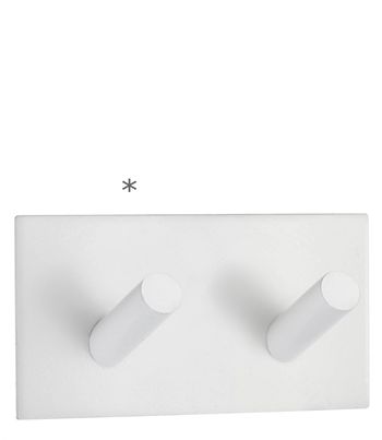 Beslagsboden Design Rectangular Double Hook In White