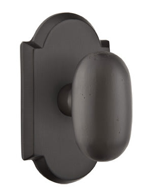 Emtek Sandcast Bronze Egg Door Knob with Style 1 Rosette
