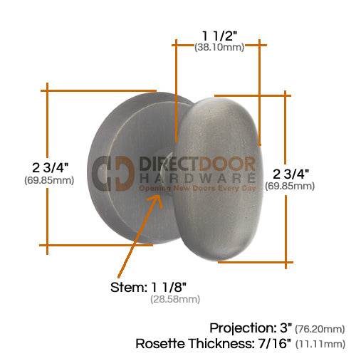 Emtek Sandcast Bronze Egg Door Knob with Style 2 Rosette