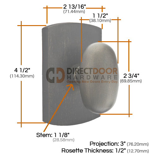 Emtek Sandcast Bronze Egg Door Knob with Style 4 Rosette
