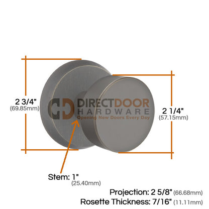Emtek Sandcast Round Door Knob with Style 2 Rosette