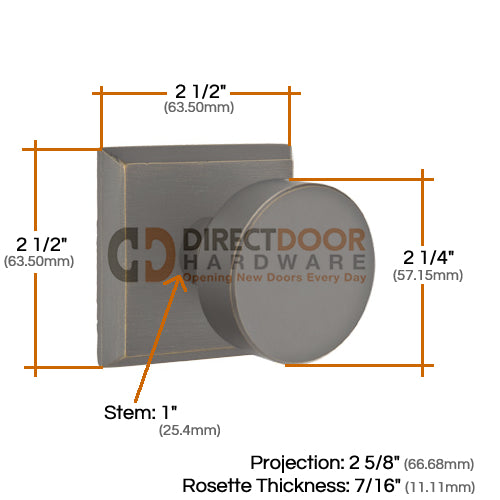 Emtek Sandcast Round Door Knob with Style 6 Rosette